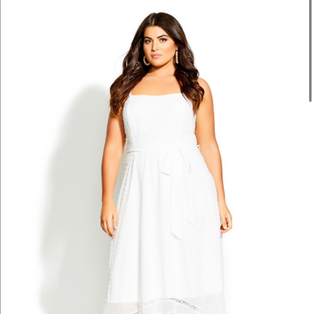 Lace Trimmed Midi Summer Dress